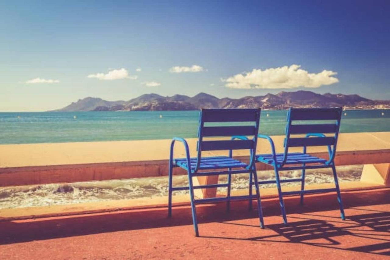Cannes Plage 2Mn/45M2/Vue Mer/Inernet/Clim/Parking Prive Exterior foto