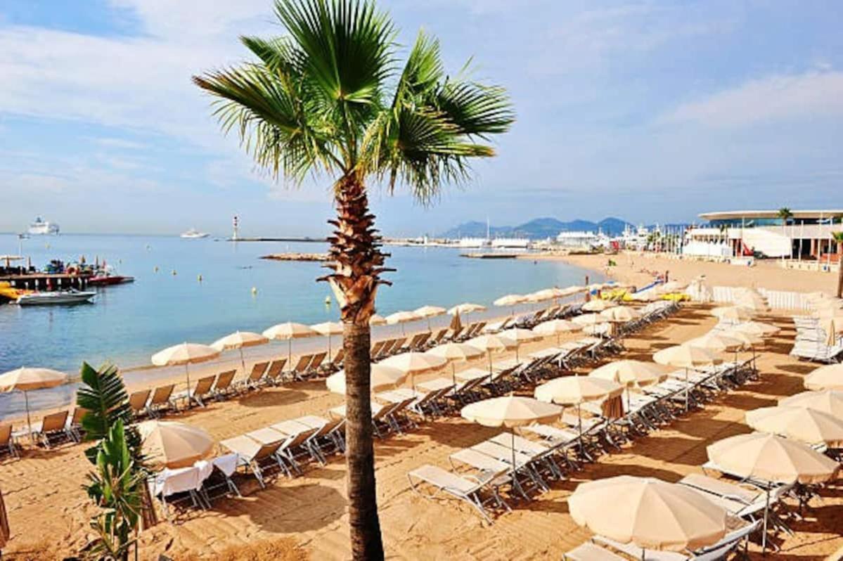 Cannes Plage 2Mn/45M2/Vue Mer/Inernet/Clim/Parking Prive Exterior foto
